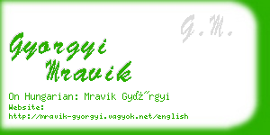 gyorgyi mravik business card